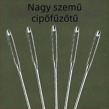 Nagy szemű acél tűk kézi varráshoz – háztartási cipővarró tűk, talpvarráshoz nagy fejű tűk, quilting tűk, márka Unique, ipari stílus