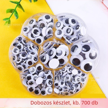 Mozgó szem matricák ragasztó hátlappal babákhoz, műanyag/gyanta anyagból, elektroplattált felülettel, DIY kiegészítők