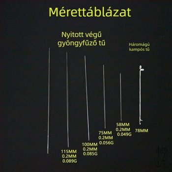 Ultra vékony gyöngyfűző tű nyílt véggel – DIY karkötők készítéséhez, gyöngyök és kis lyukú gyöngyök fűzéséhez