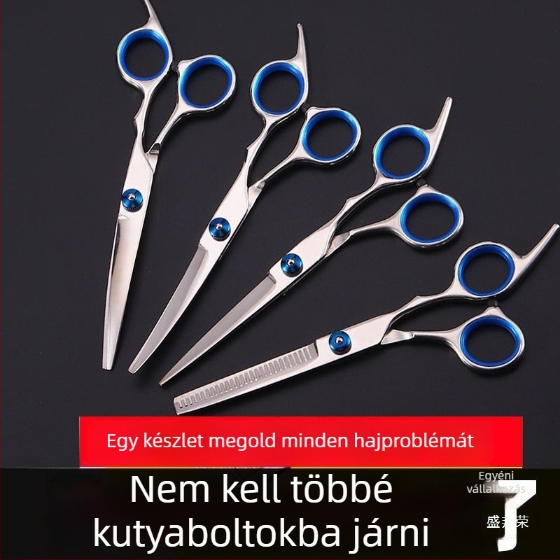 Kutyakezelő ollók görbült pengével – professzionális szőrnyíró készlet