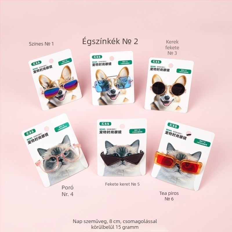 Háziállat szemüveg macskák és kutyák számára - monokróm mintázat, anyag műgyanta, egész éves használatra, testreszabható