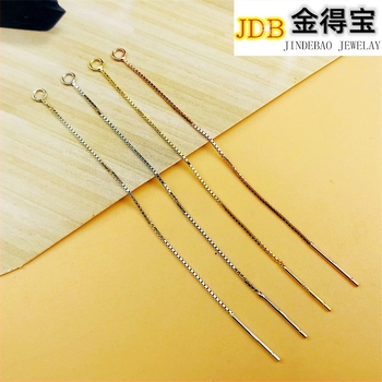 Fülbevaló-kiegészítők – 925 ezüst, elektroplatírozott, koreai stílus, hosszú bojtos fülbevaló box-chain lánccal (friss és édes)