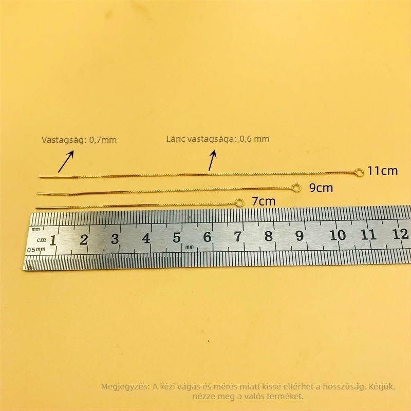 Fülbevaló-kiegészítők – 925 ezüst, elektroplatírozott, koreai stílus, hosszú bojtos fülbevaló box-chain lánccal (friss és édes)