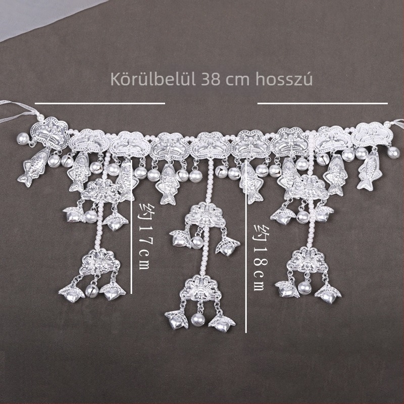 Deréklánc Moonlight Fish Bell díszítéssel, Tang-stílusú retro női ékszer, elektroplakálás