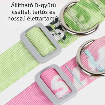 Bei muge Kutyakollár Cartoon mintával, állítható, poliészter anyag, általános használat, egész éves viselés, biztonságos, fullasztó nélküli kialakítás