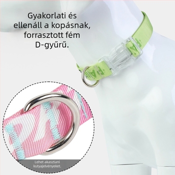Bei muge Kutyakollár Cartoon mintával, állítható, poliészter anyag, általános használat, egész éves viselés, biztonságos, fullasztó nélküli kialakítás