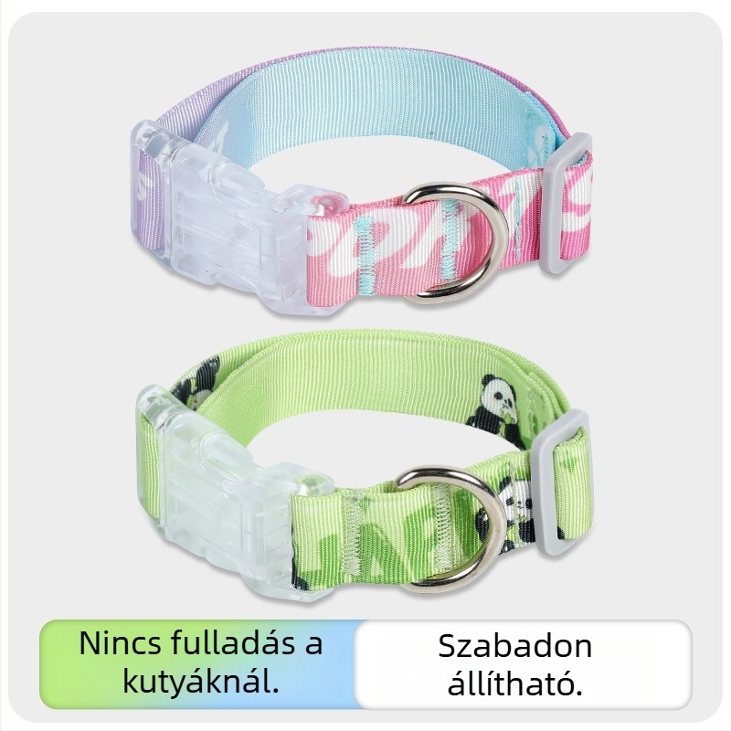 Bei muge Kutyakollár Cartoon mintával, állítható, poliészter anyag, általános használat, egész éves viselés, biztonságos, fullasztó nélküli kialakítás