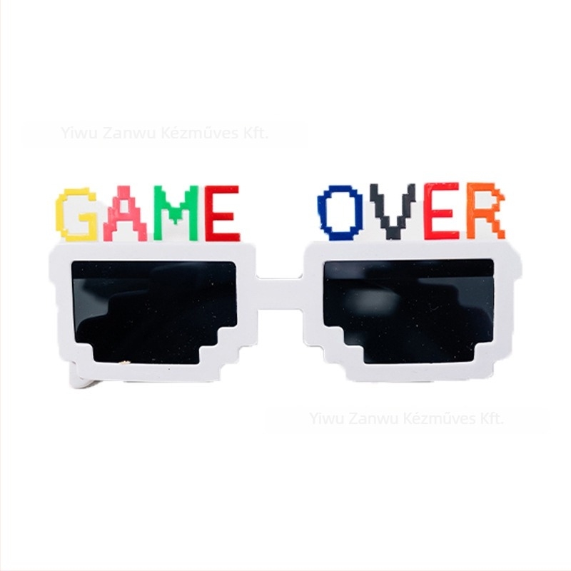 Vicces mozaik napszemüveg – fotó kellék, polikarbonát keret, teljes keret stílus, Thumbs-up, 2021