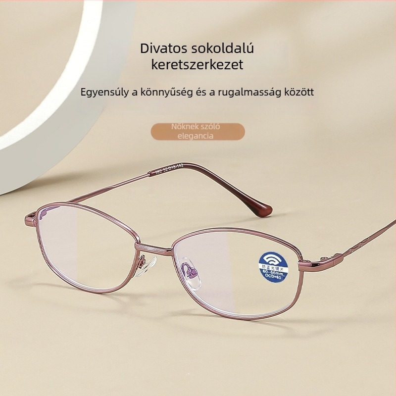 Olvasószemüveg TAC lencsékkel, anti-kék fényvédelemmel, teljes fém keret