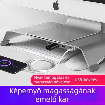 Libor alumíniumötvözet asztali állvány laptop és monitor emeléséhez, kompatibilis YZ62-vel, súly 1250 g