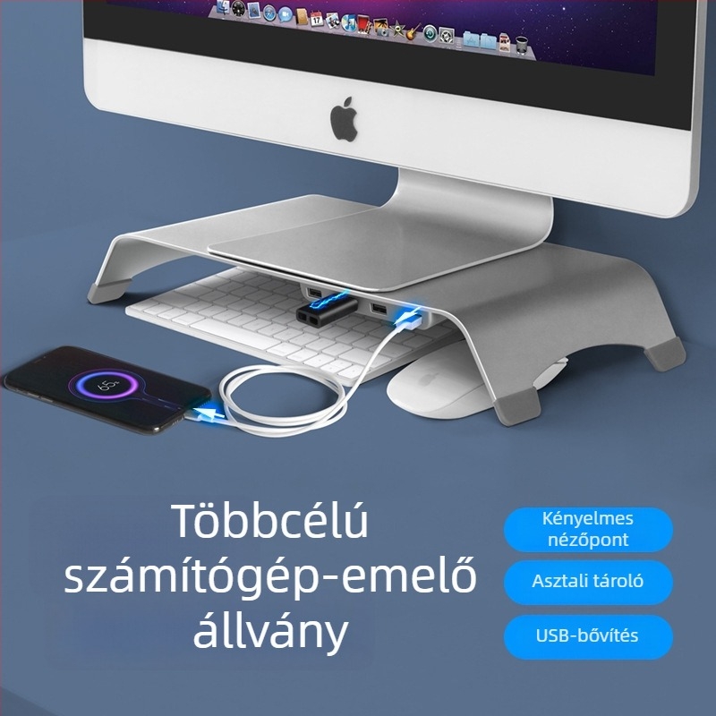 Libor alumíniumötvözet asztali állvány laptop és monitor emeléséhez, kompatibilis YZ62-vel, súly 1250 g