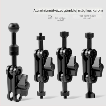 Alumínium ötvözetű univerzális tartó 17 mm gömbfejjel – kompatibil mobiltelefonokkal, sportkamerákkal, tükör nélküli kamerákkal és táblagépekkel – többfunkciós