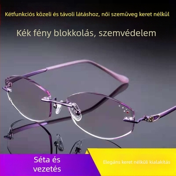Zhuoying keret nélküli olvasószemüveg PC lencsékkel, kékfény elleni bevonattal és multifokális funkcióval