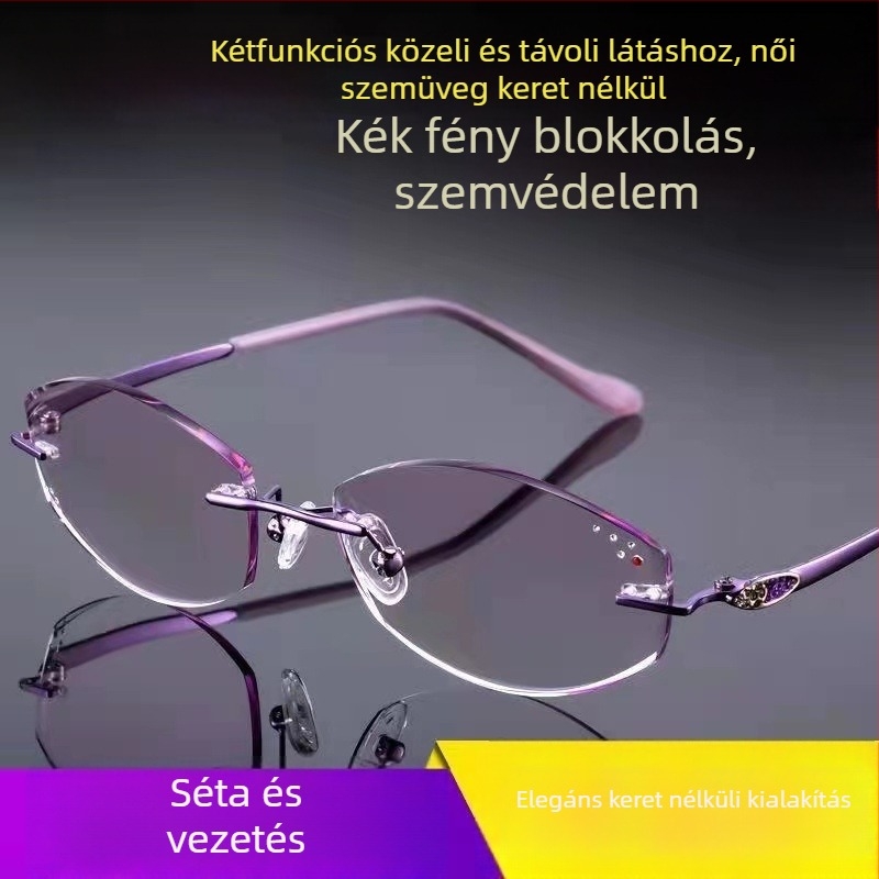 Zhuoying keret nélküli olvasószemüveg PC lencsékkel, kékfény elleni bevonattal és multifokális funkcióval
