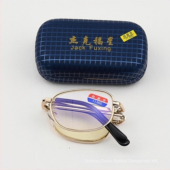 Összecsukható olvasószemüveg, anti-fáradtság funkcióval, UV-álló lencsék, teljes keretes ovális keret, felnőtteknek