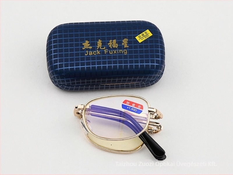 Összecsukható olvasószemüveg, anti-fáradtság funkcióval, UV-álló lencsék, teljes keretes ovális keret, felnőtteknek