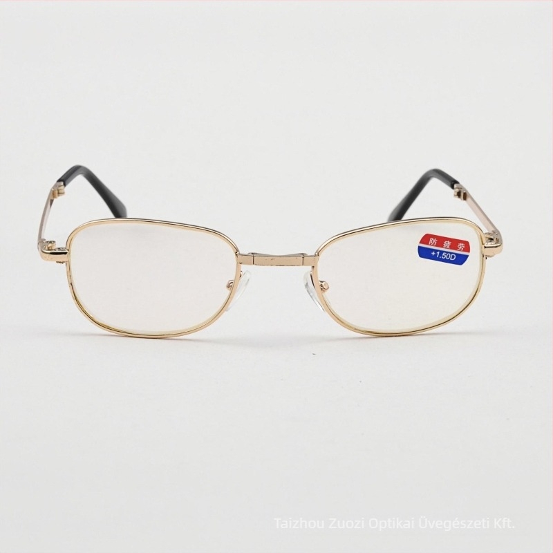 Összecsukható olvasószemüveg, anti-fáradtság funkcióval, UV-álló lencsék, teljes keretes ovális keret, felnőtteknek