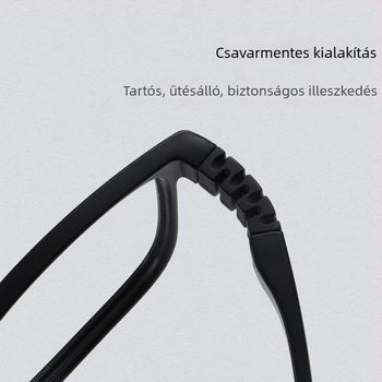 TR90 csavarral nélküli olvasószemüveg keret, dioptriákkal kompatibilis, teljes keret, ovális formájú.