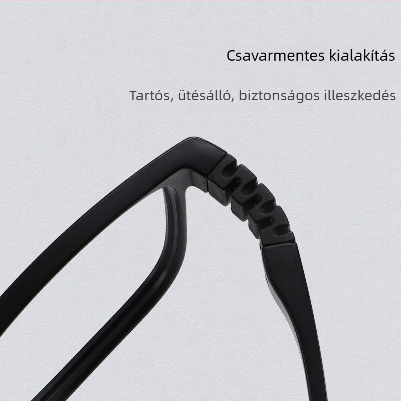 TR90 csavarral nélküli olvasószemüveg keret, dioptriákkal kompatibilis, teljes keret, ovális formájú.