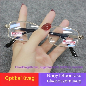 Olvasószemüveg gyanta lencsékkel és kékfény elleni bevonattal, teljes keret, négyszögletes formájú