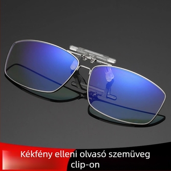 Klip-on olvasószemüveg férfiaknak és nőknek, felhajtható mechanizmussal, ultra könnyű, anti-kékfény, presbiopia és rövidlátás esetén, szemvédelmet nyújtva
