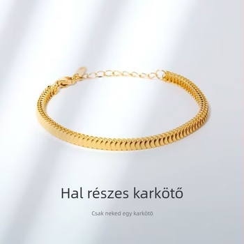 Karkötő titánacélból, elektroplakkolt felület, kétoldalas retro dizájn, egyszerű stílus
