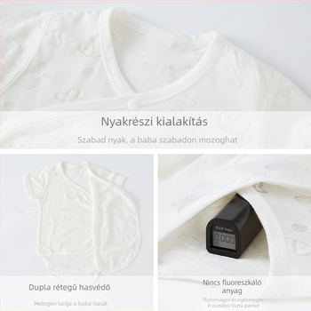 Pamut rövid ujjú baba body, nyárra, vékony anyag, újszülötteknek, háromszög mintázat