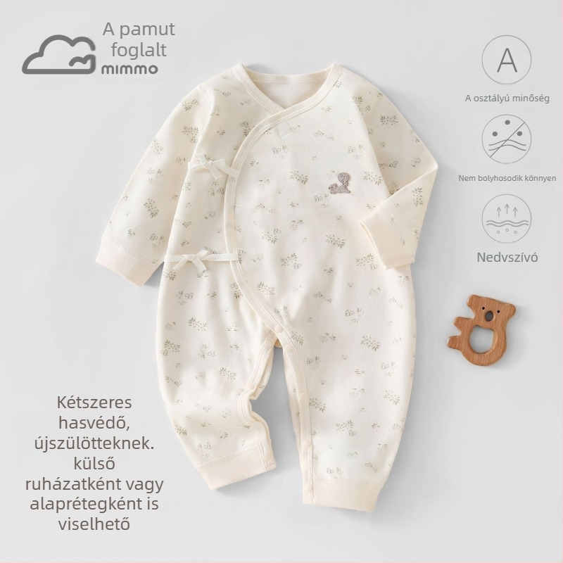 100% pamut hosszú ujjú baba overál pillangó mintával, újszülötteknek, uniszex