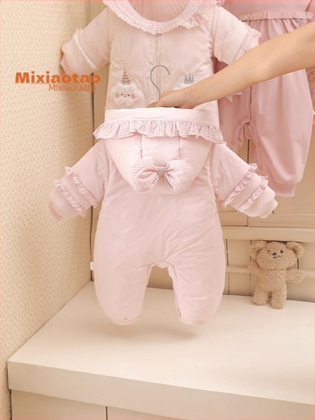 Baba overál, uniszex, újszülötteknek, pamutkeverék, őszi–téli, hosszú ujjú, vastagabb, fleece béléses