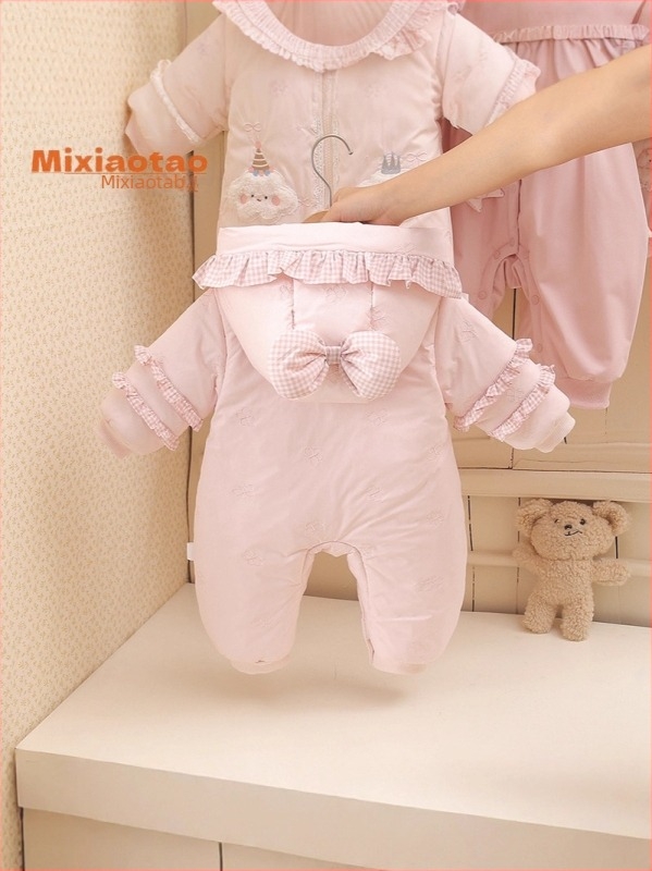 Baba overál, uniszex, újszülötteknek, pamutkeverék, őszi–téli, hosszú ujjú, vastagabb, fleece béléses