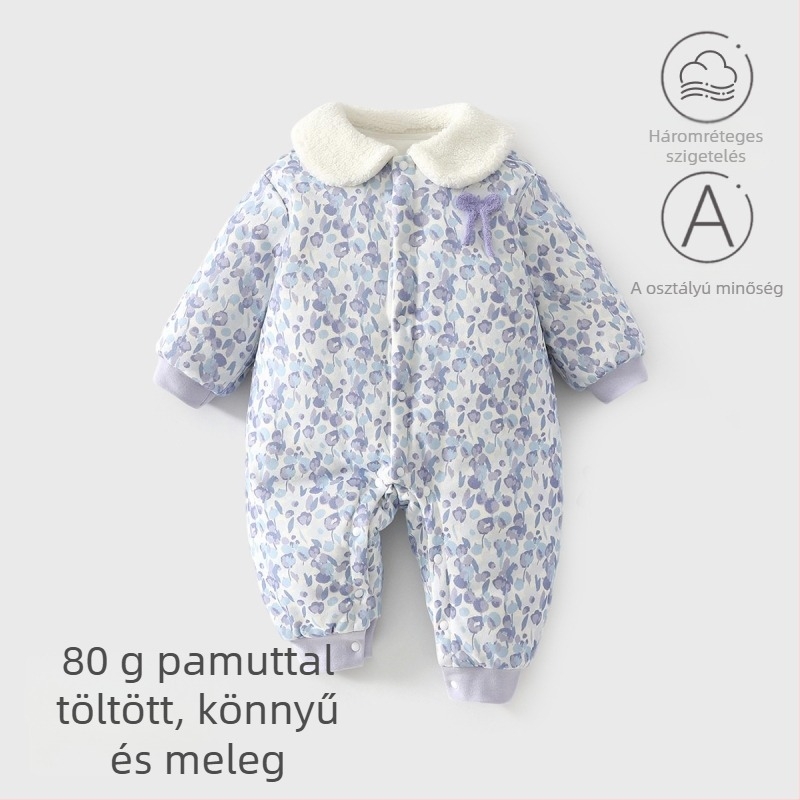 100% pamut baba overál, téli vastag, hosszú ujjú, újszülött lány