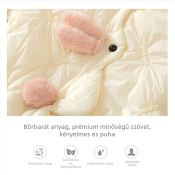 Újszülött overall kapucnival, téli vastag, hosszú ujjú, 100% poliészter