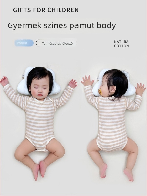 Újszülött pamut kötött romper hosszú ujjú, pulóver-stílus, 100% pamut, tavasz–őszre.