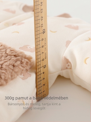Baba tömött overál leválasztható kapucnival - 300 g, vastag téli pamut, uniszex, hosszú ujjú