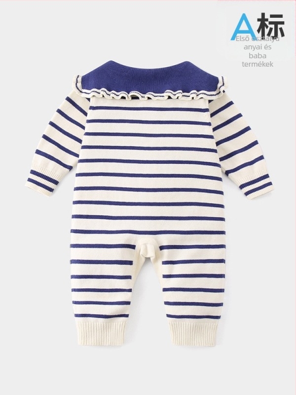 Baba egyrészes overál, hosszú ujjú, pamut-nylon keverék (90% pamut, 9% nylon, 1% spandex), koreai stílus, kúszó design, 2025 ősz