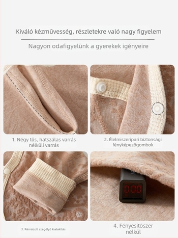 Újszülött overál (0-3 hónap), uniszex, 95% pamut, hosszú ujjú, tavasz-őszi