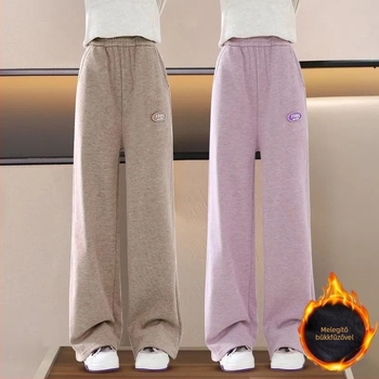 Lányoknak készült kordbársony nadrág fleece-béléssel, tavasz–ősz