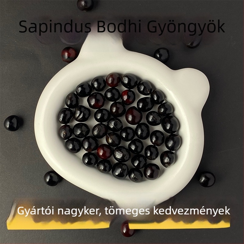 Kézzel készített Bodhi gyöngyökből készült rózsaköves karkötő perforált kerek gyöngyökkel