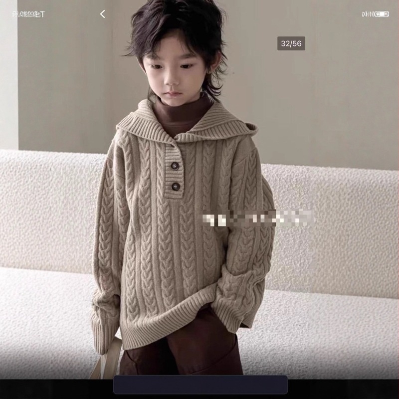 Koreai stílusú kapucnis pulóver idősebb gyerekeknek (8+ év / 140 cm+), akril 48%