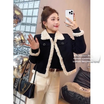 Női pamut tömött kabát imitált selyem-pamut töltettel, hosszú Ujjú, V-nyakú, vastag, szűk fazon, egyszínű