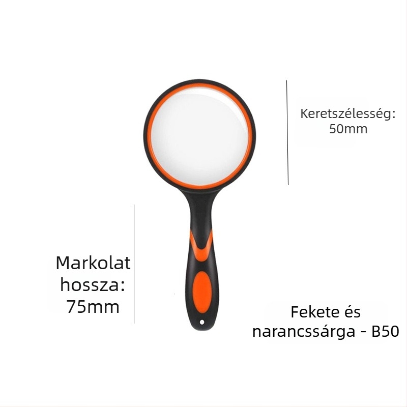 Kézi nagyító üveg magas felbontású olvasáshoz és ékszerek azonosításához, szilikon markolat