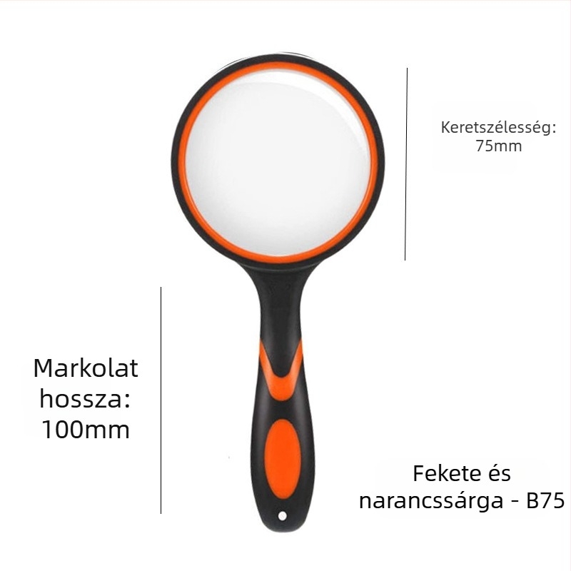 Kézi nagyító üveg magas felbontású olvasáshoz és ékszerek azonosításához, szilikon markolat