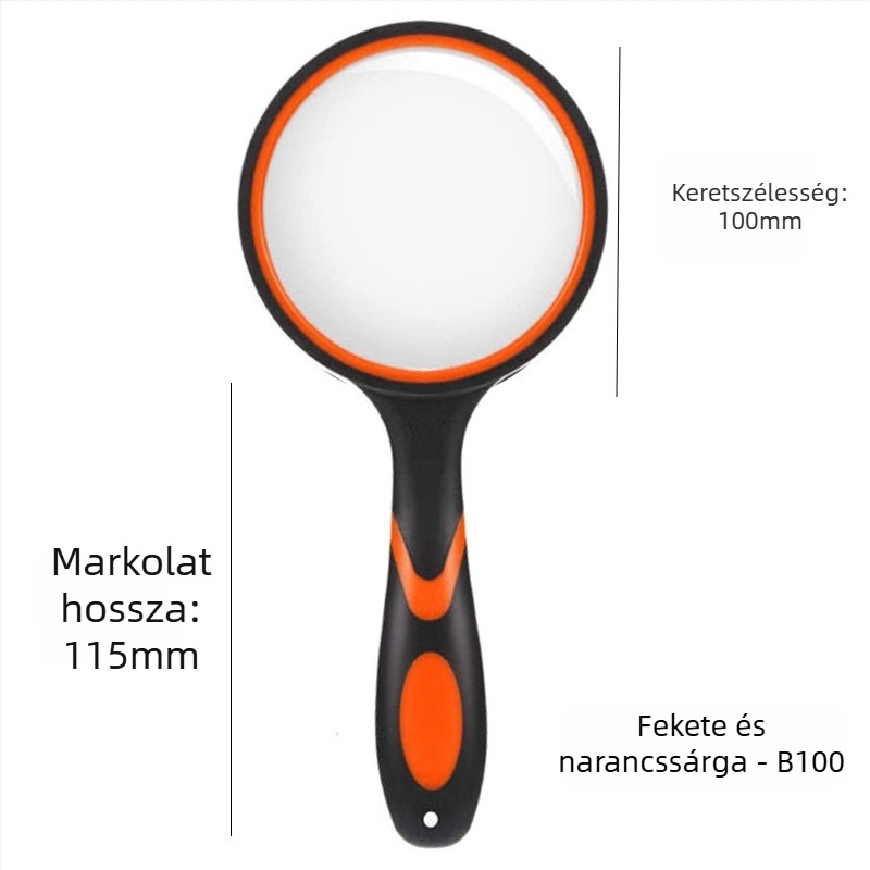 Kézi nagyító üveg magas felbontású olvasáshoz és ékszerek azonosításához, szilikon markolat