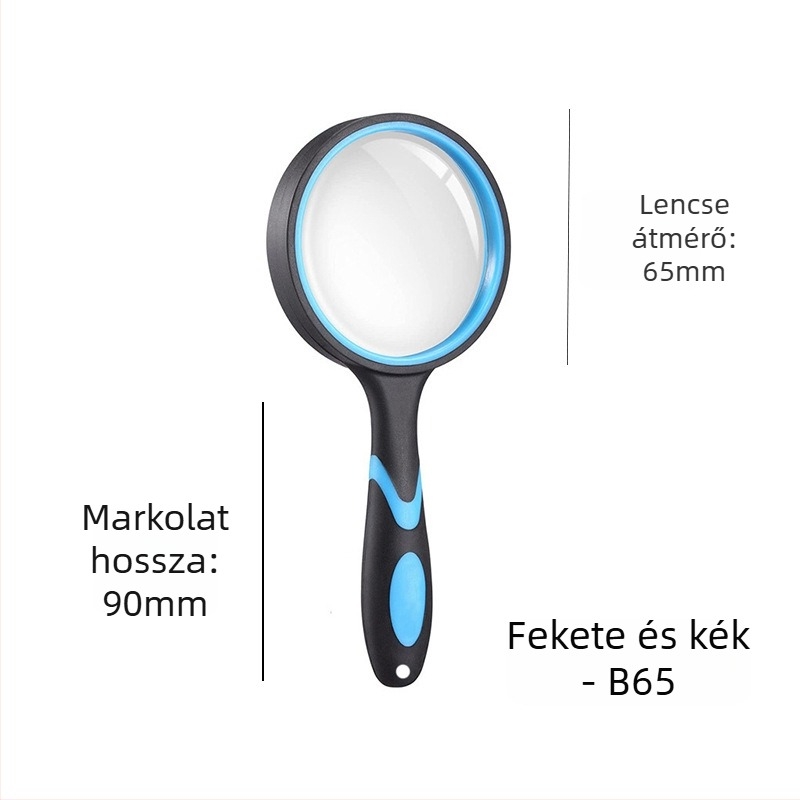 Kézi nagyító üveg magas felbontású olvasáshoz és ékszerek azonosításához, szilikon markolat