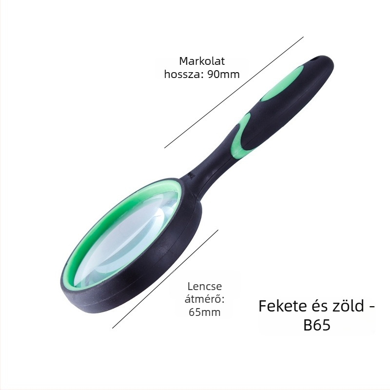 Kézi nagyító üveg magas felbontású olvasáshoz és ékszerek azonosításához, szilikon markolat