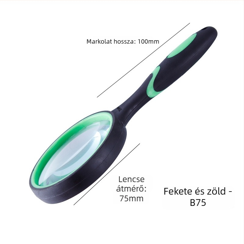 Kézi nagyító üveg magas felbontású olvasáshoz és ékszerek azonosításához, szilikon markolat