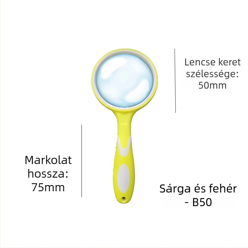 Kézi nagyító üveg magas felbontású olvasáshoz és ékszerek azonosításához, szilikon markolat