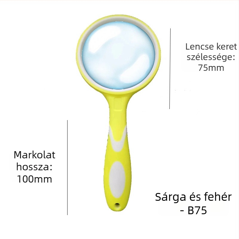 Kézi nagyító üveg magas felbontású olvasáshoz és ékszerek azonosításához, szilikon markolat