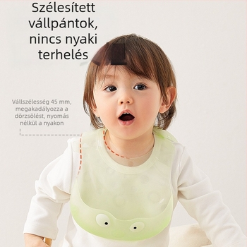 Szilikonból készült vízálló etetőbib, újrahasználható, 0–3 éveseknek, uniszex, szennyeződés elleni