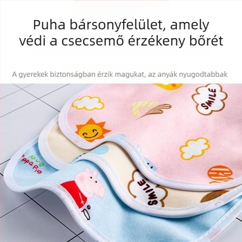 Pamutból készült vízálló bib babáknak, snap-zárású, U-formájú, etetésre